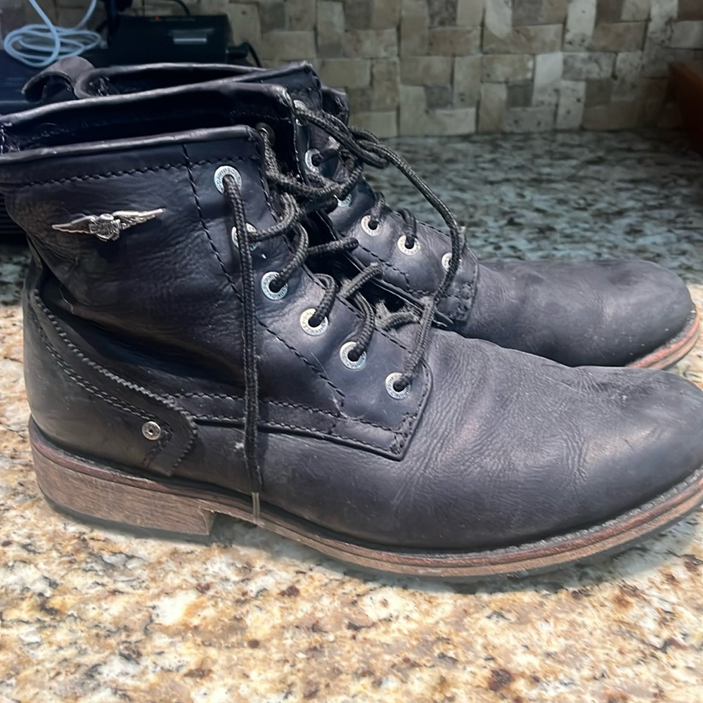 Harley-Davidson black leather boots GUC